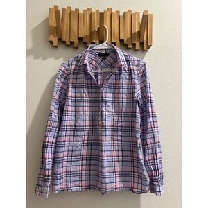 J. Crew Plaid Long Sleeve Button Down Shirt Women Size 4‎ Pink Blue